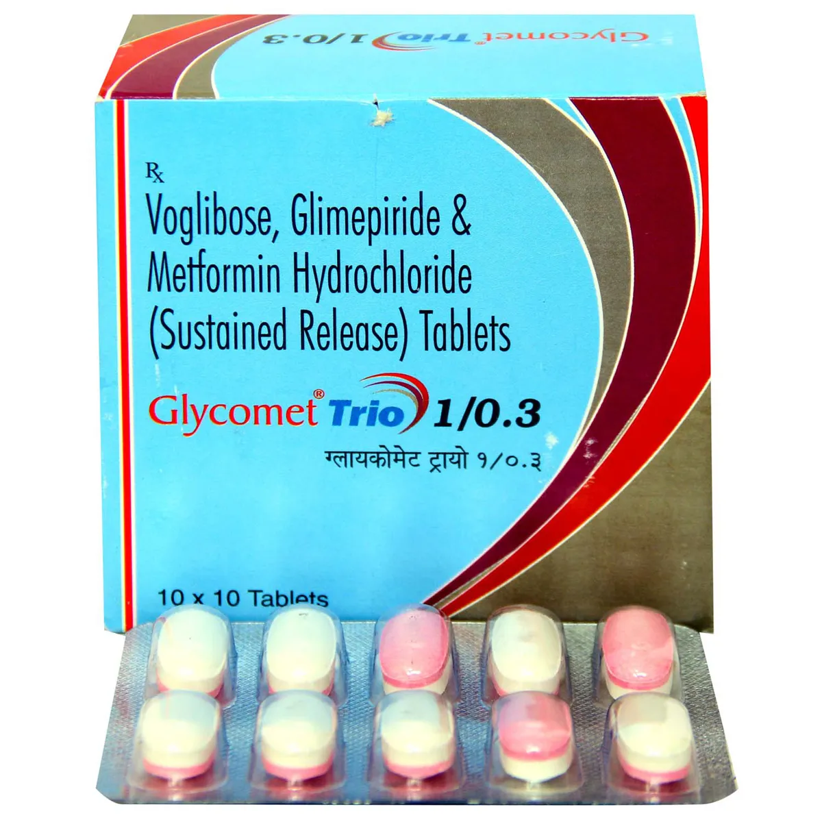Glycomet Trio 1/0.3mg Tab 10's