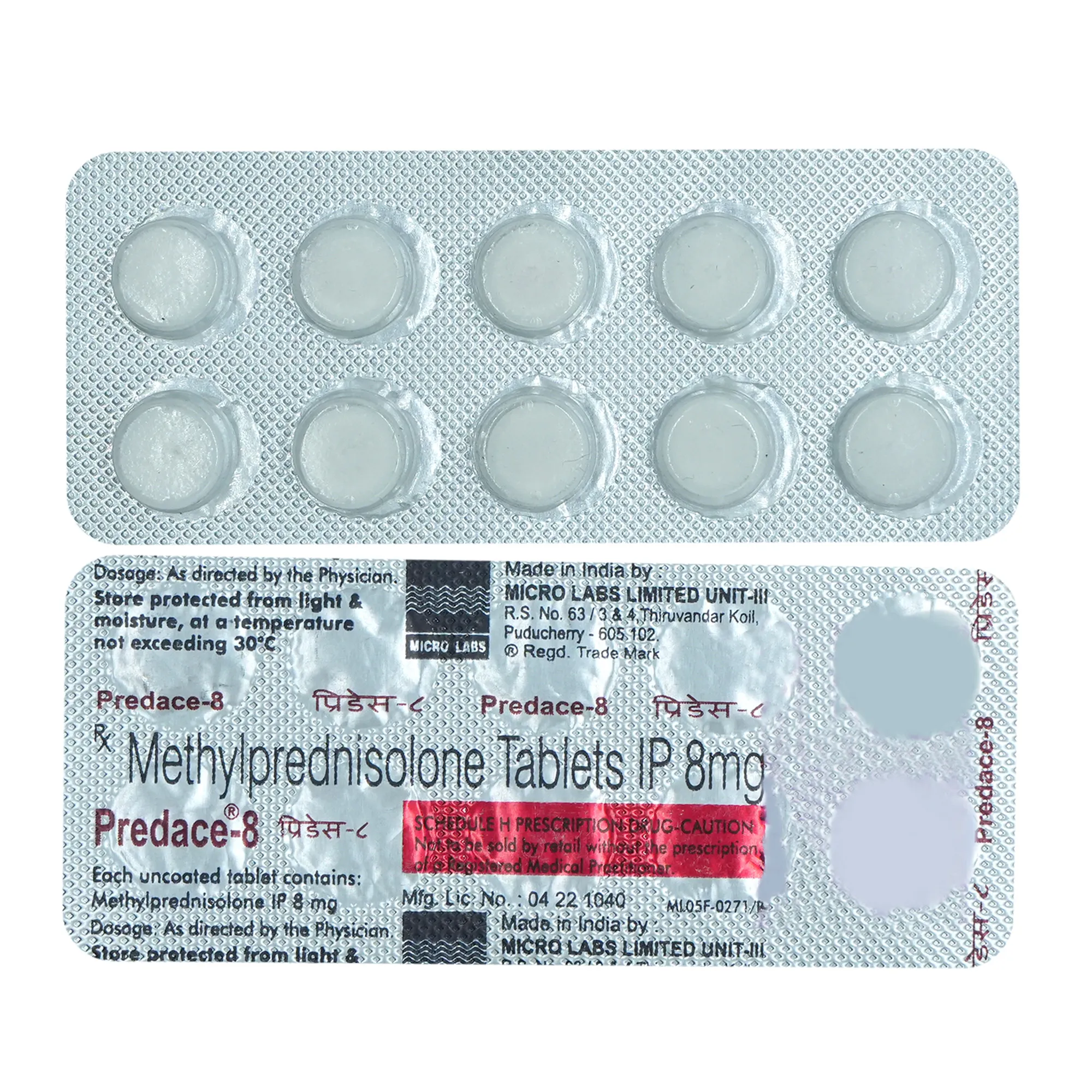 Predace 8mg Tab 10's