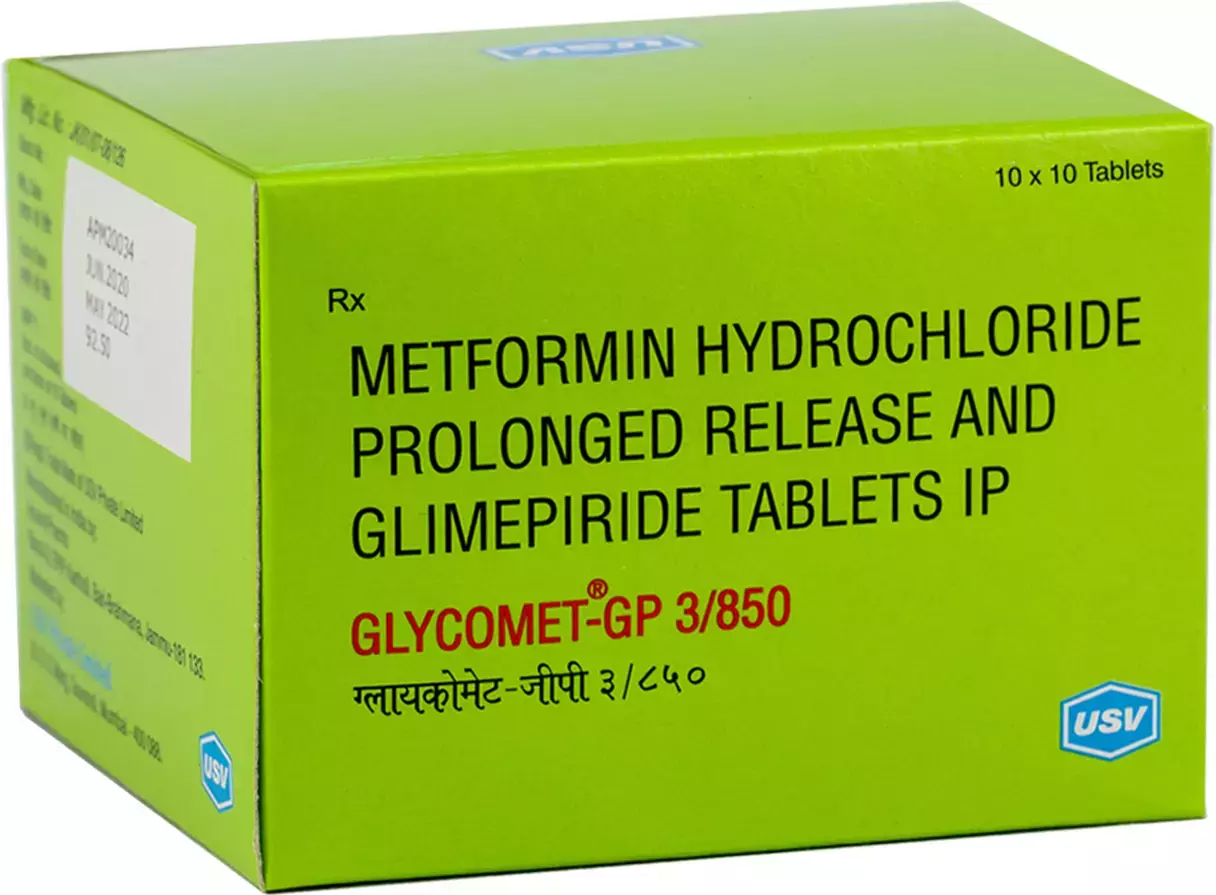 Glycomet GP 3/850mg Tab 10's