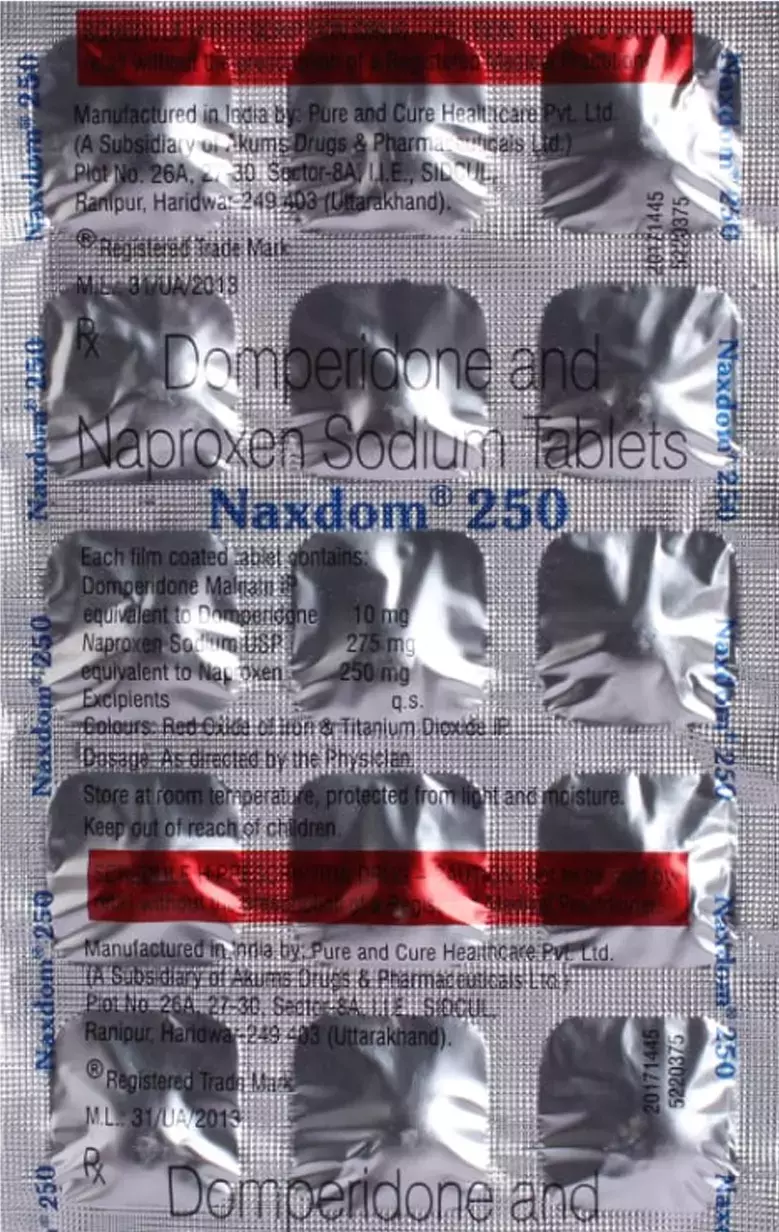 Naxdom 250mg Tab 15's
