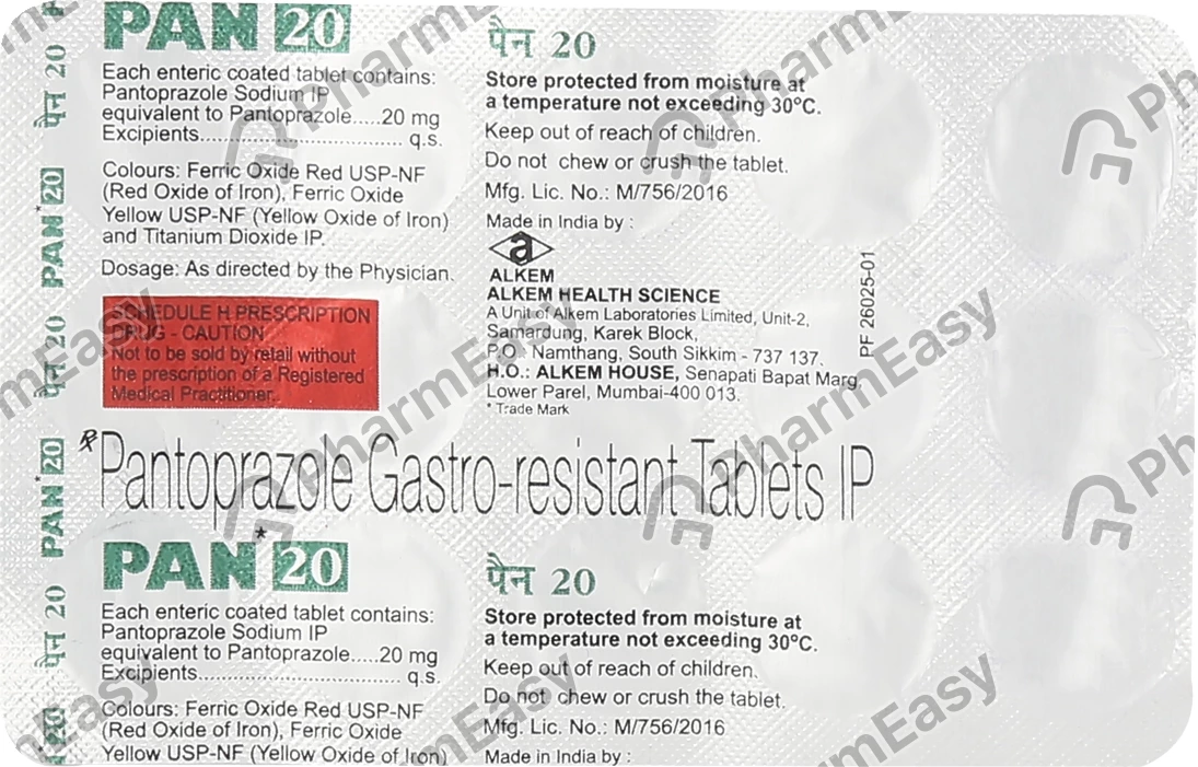 Pan 20mg Tab 15's